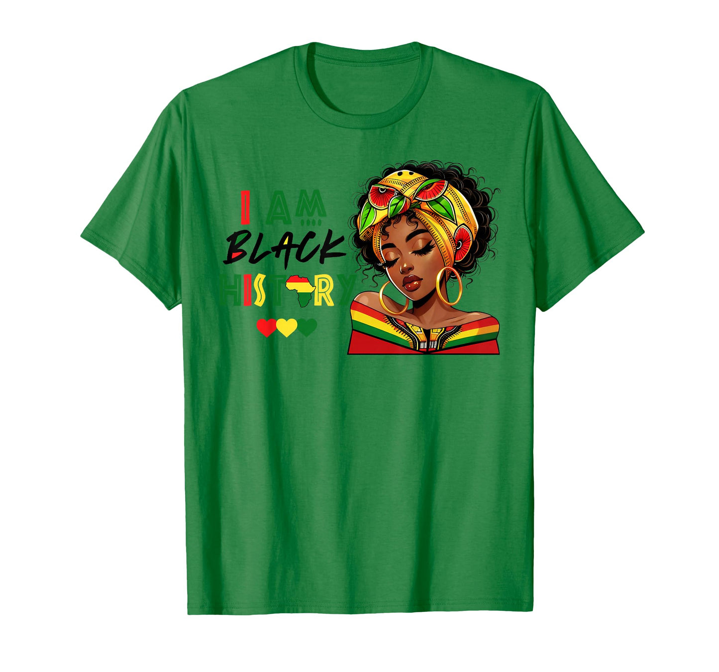 Black Woman African Melanin Queen I Am Black History Africa T-Shirt