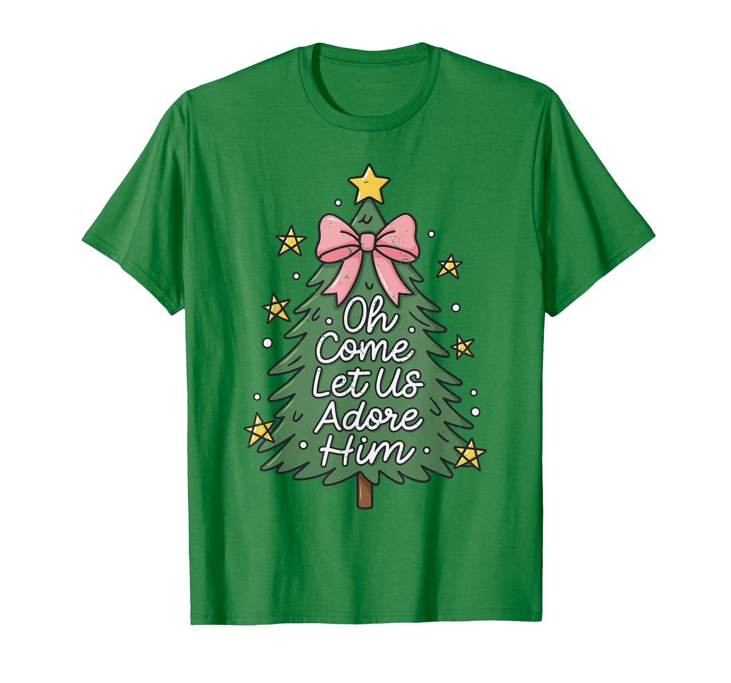 Oh Come Let Us Adore Him Toddler Girl Christian Christmas T-Shirt