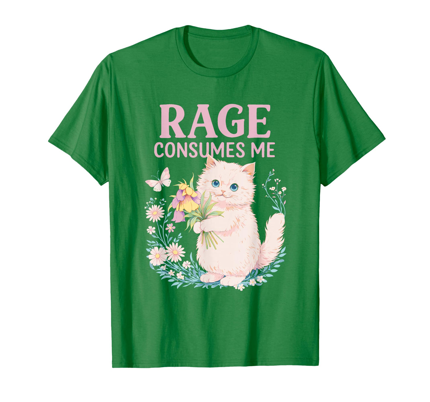 Rage Consumes Me Cute Angry Cat Funny Sarcastic Meme T-Shirt