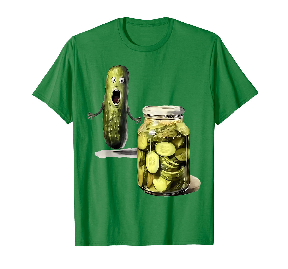 Funny Pickle Surprise A Cucumber And A Jar Of Sliced Pickles T-Shirt