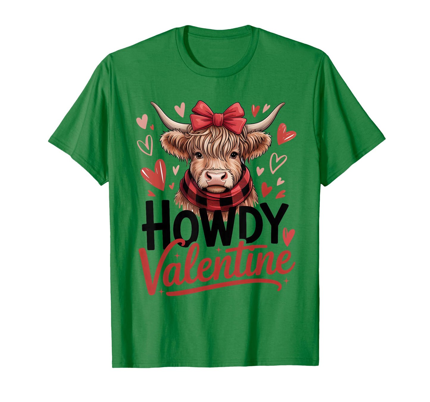 Howdy Valentine Highland Cow Valentine’s Day Cows Lover Fun T-Shirt