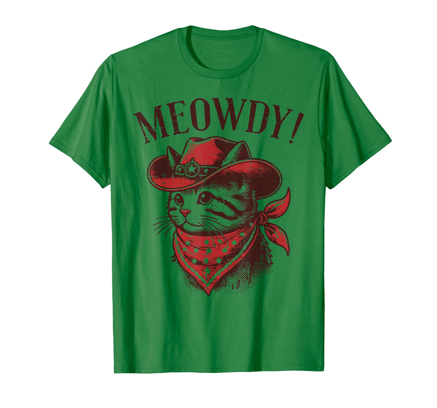 Cat Cowboy Face Meowdy Kitten Kitty Western Women Men Kids T-Shirt