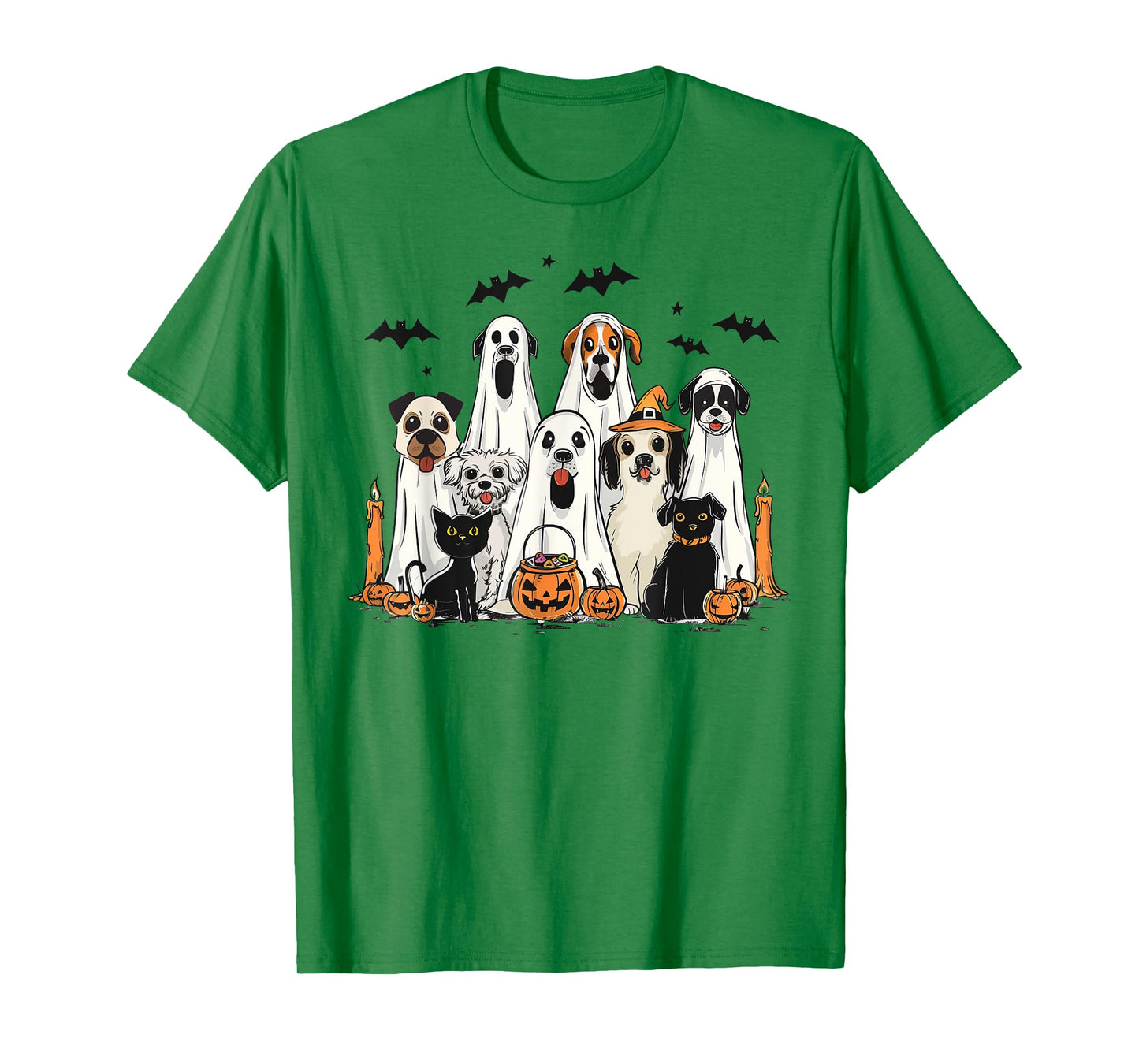 Dog Ghost Cute Dog Dressed As Ghost Funny Halloween Dog T-Shirt