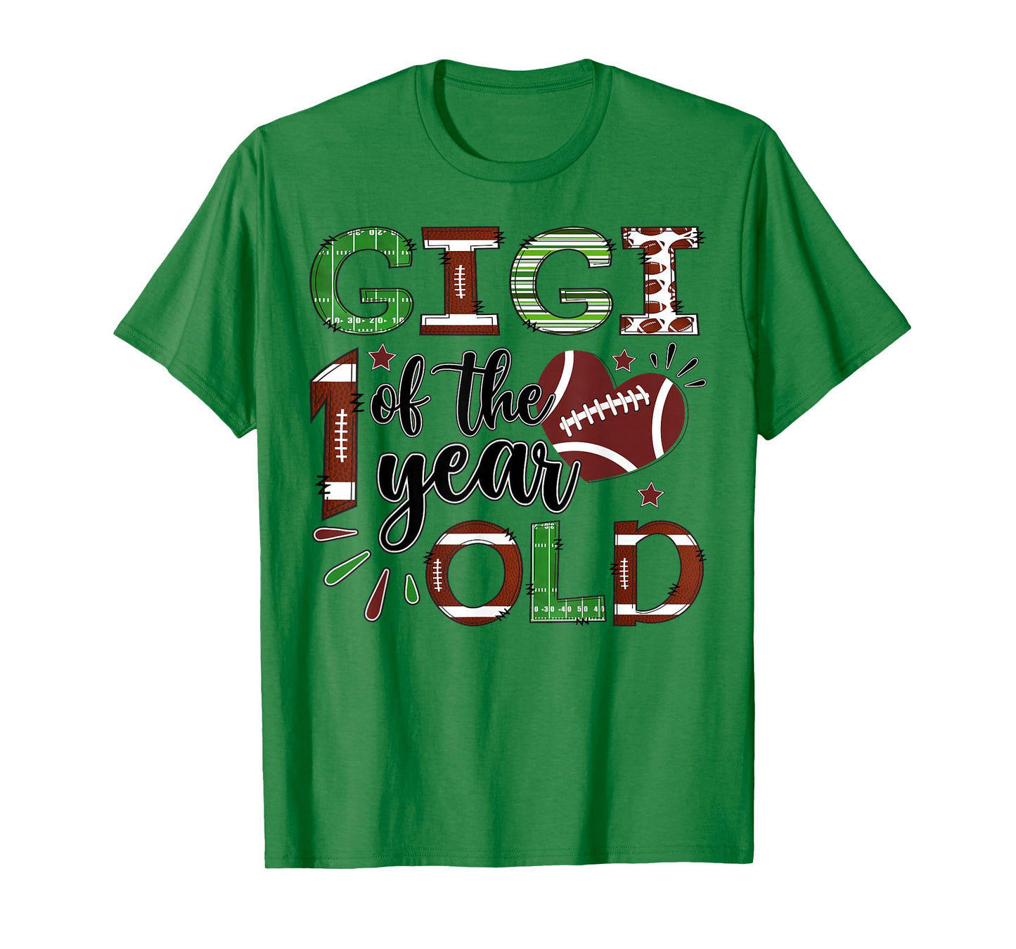 Gigi of The 1 Year Old Football 1st Birthday Boy Matching T-Shirt