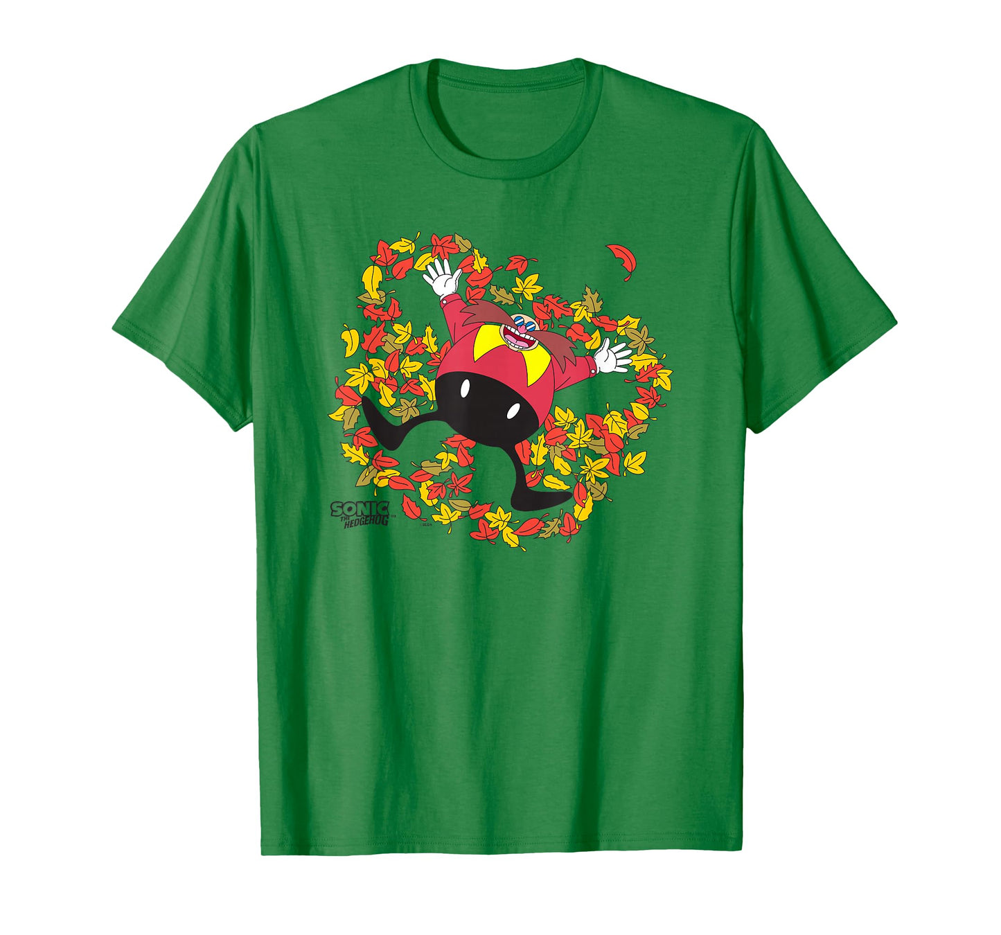 Sonic The Hedgehog Happy Dr Eggman Leaves Angel Chest Logo T-Shirt