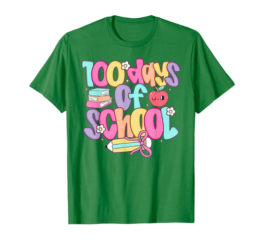 100 Days of School for Girls Kids Pink Coquette Bow Smarter T-Shirt