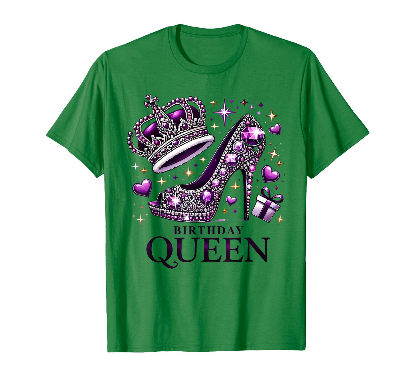 Birthday Queen Crown High Heel Women Girls Birthday Squad T-Shirt