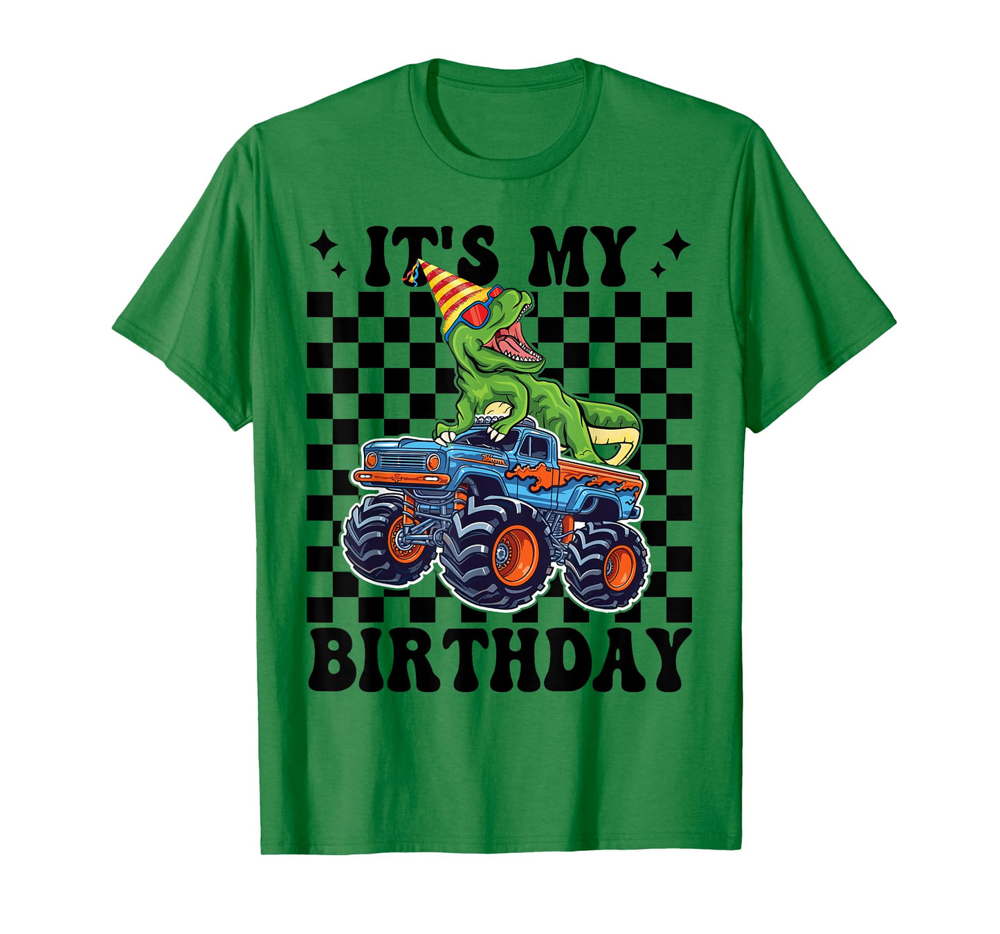 Birthday Monster Truck Dinosaur Party Boys It's My Birthday T-Shirt