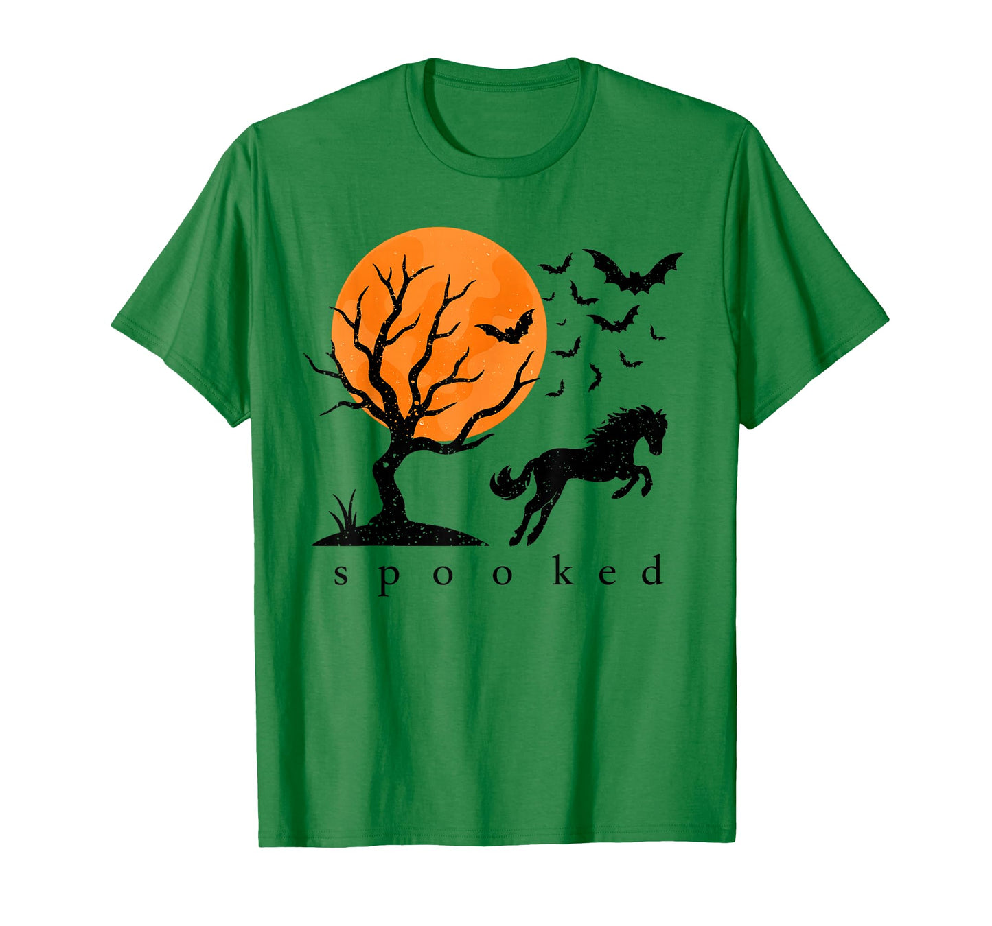Spooked Horse Halloween Moon Bats Horse Ghost Spooky Season T-Shirt
