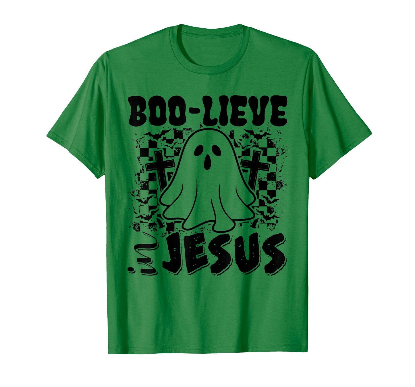 Boo-Lieve in Jesus Christian Halloween Ghost Boo Funny T-Shirt