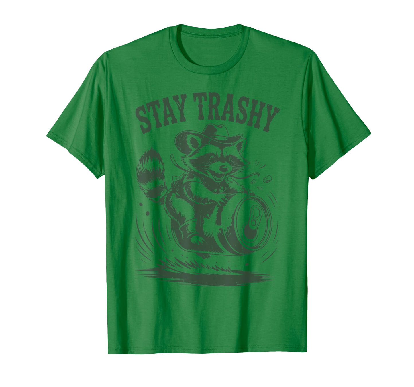 Stay Trashy Funny Raccoon Cowboy Men Women Panda Toddler Boy T-Shirt
