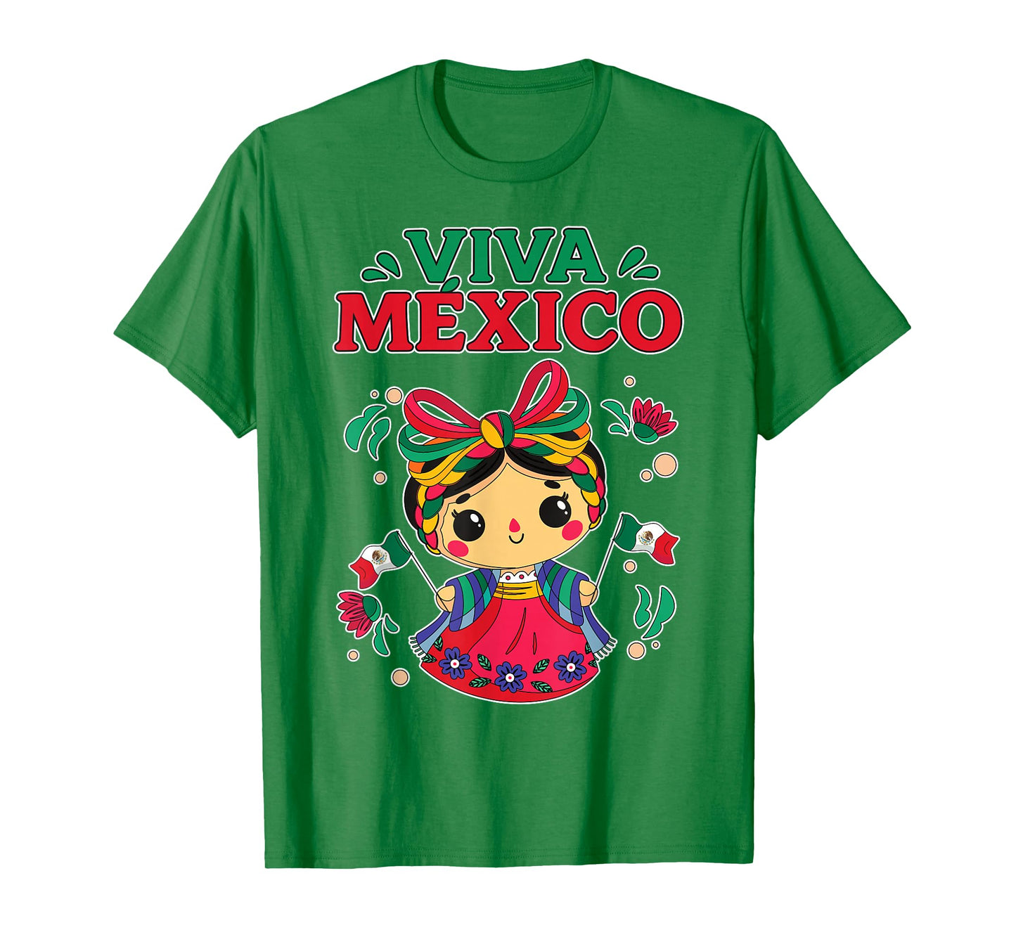 Viva Mexico Cute Mexican Girl Doll Mexican Independence Day T-Shirt
