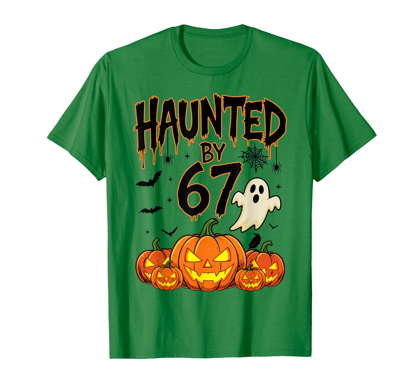 Haunted by 67 Funny Six Seven Meme Pumpkin Ghost Halloween T-Shirt