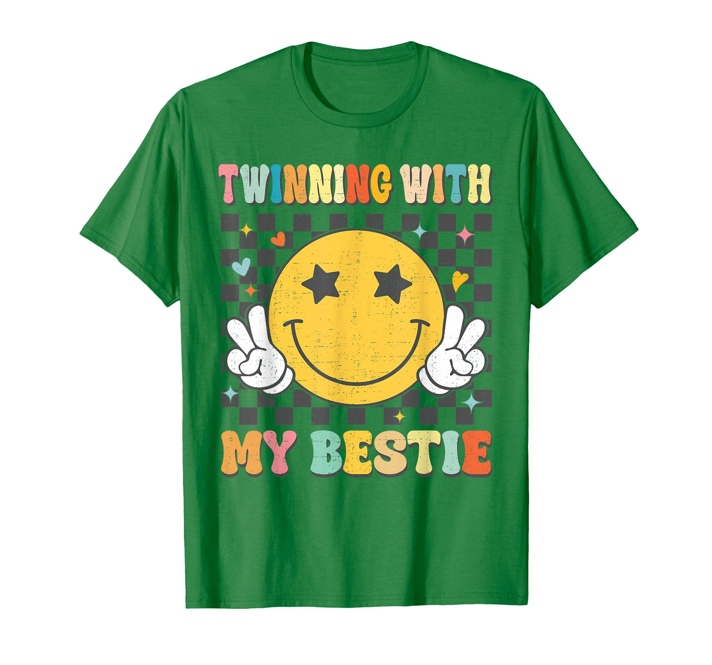 Retro Groovy Twinning With My Bestie Girls Friends Matching T-Shirt