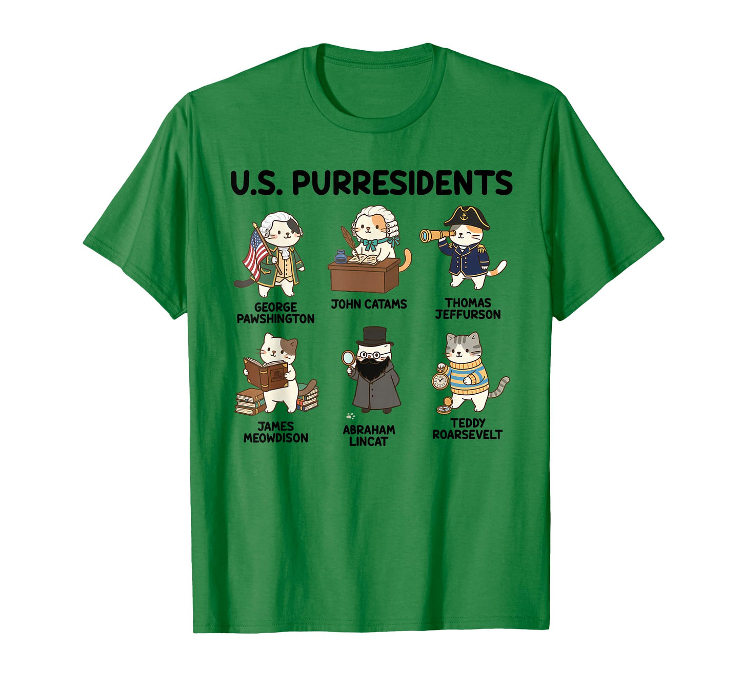 History Teacher American History Cat Lover US Purresidents T-Shirt