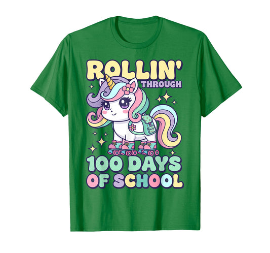 100 Days of School Girls Teacher 100th Day of School Unicorn T-Shirt