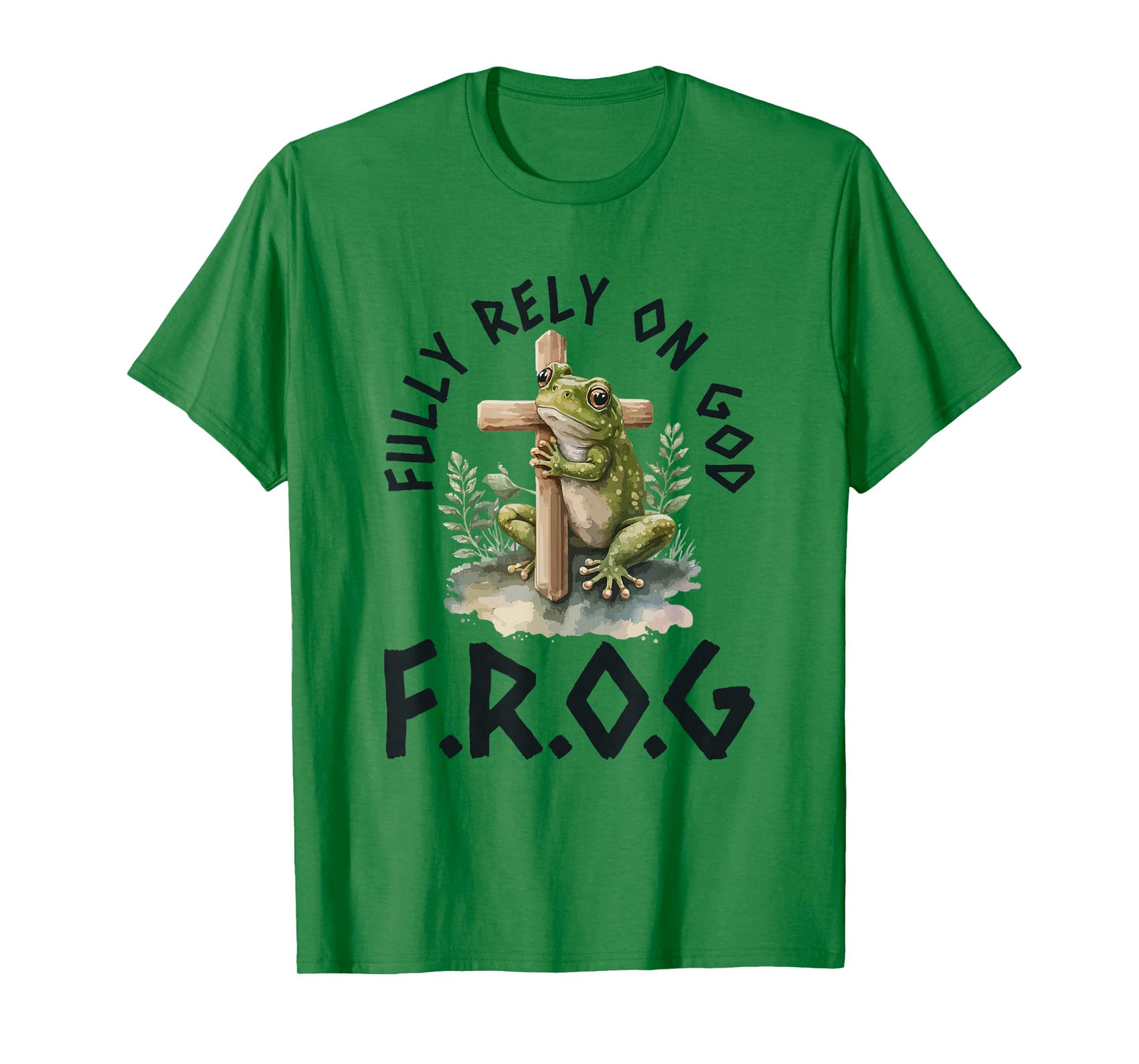 F.R.O.G Fully Rely On God Frog With Cross Faith With Animal T-Shirt