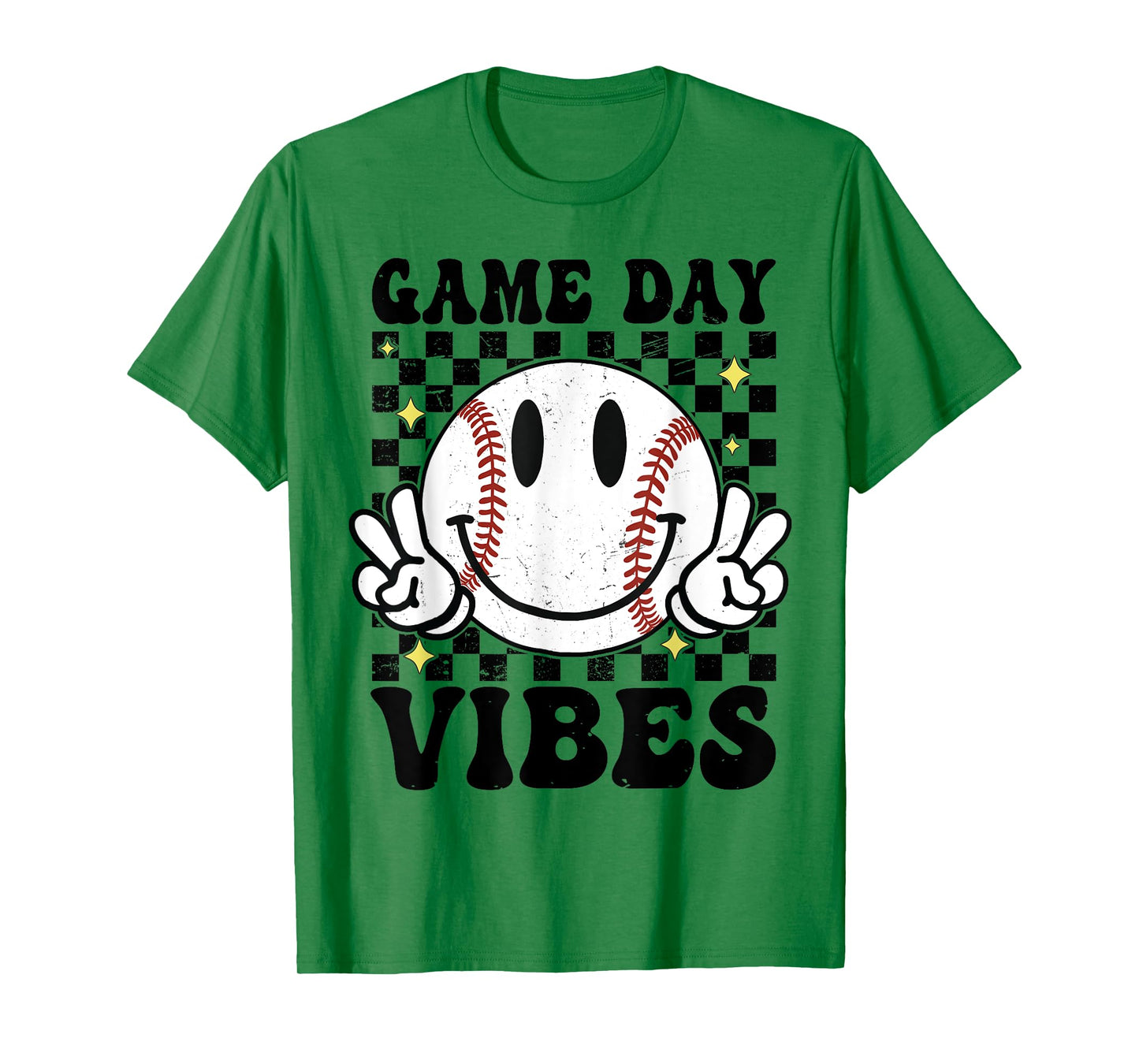 Game Day Vibes Smile Face Baseball Mama Baseball Girl T-Shirt