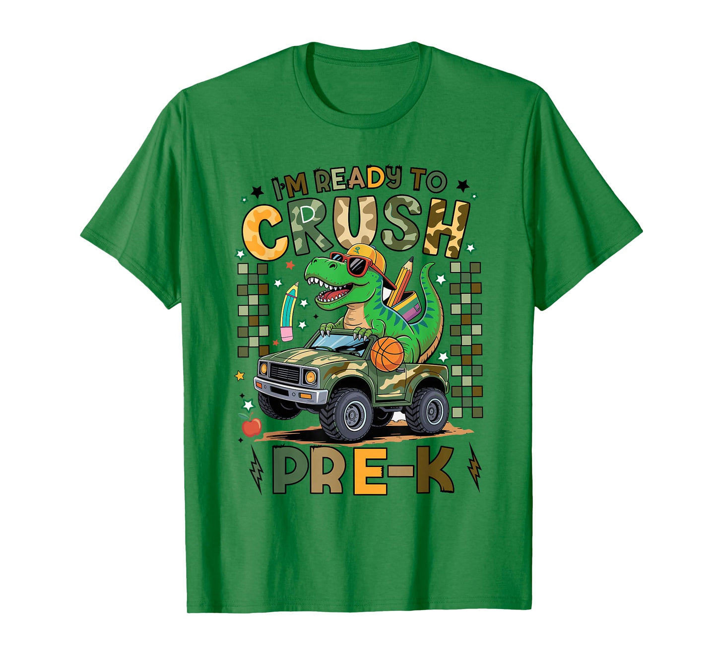 Back to School Kids Boys I’m Ready to Crush Pre-k T-Rex T-Shirt