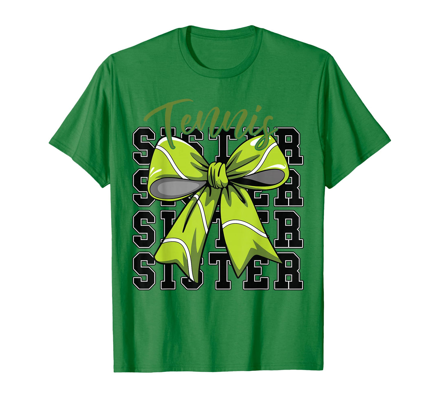 Youth Tennis Sister Game Day Tennis Girl Teen Coquette Bow T-Shirt