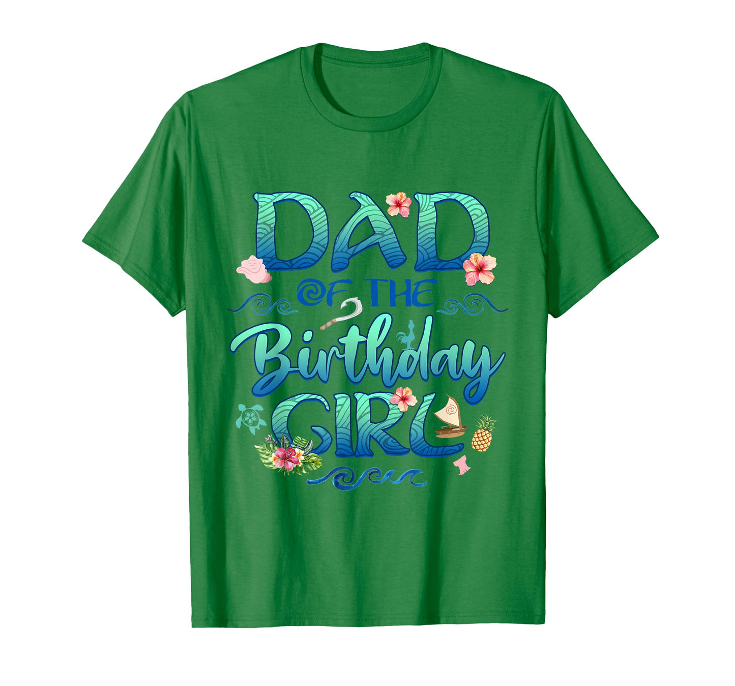 Dad of The Birthday Girl Vintage Ocean Family Birthday Girls T-Shirt