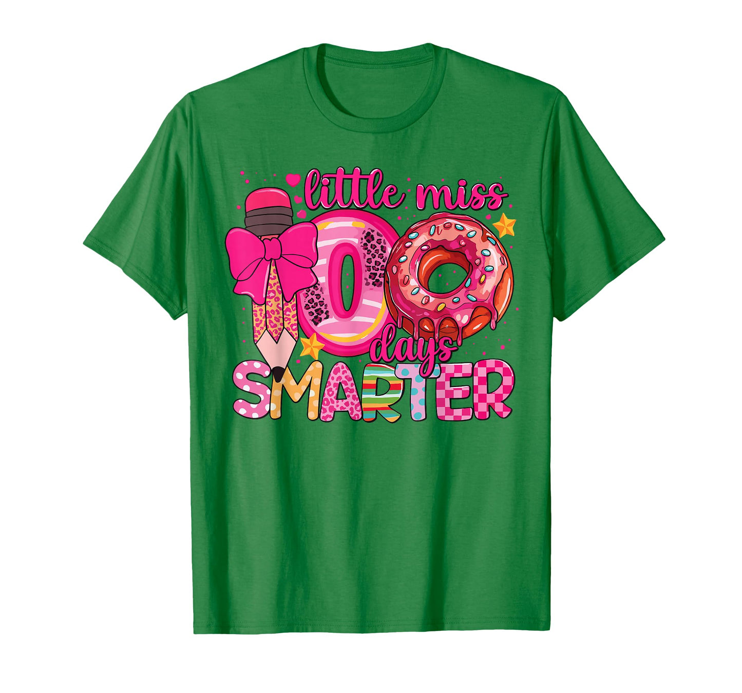 Little Miss 100 Days Smarter Girls Kids 100th Day of School T-Shirt