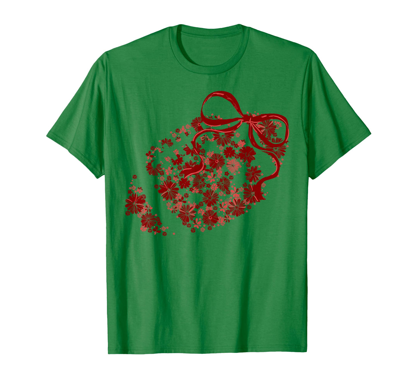 Floral Football Game Day Girly Coquette Team Spirit Maroon T-Shirt