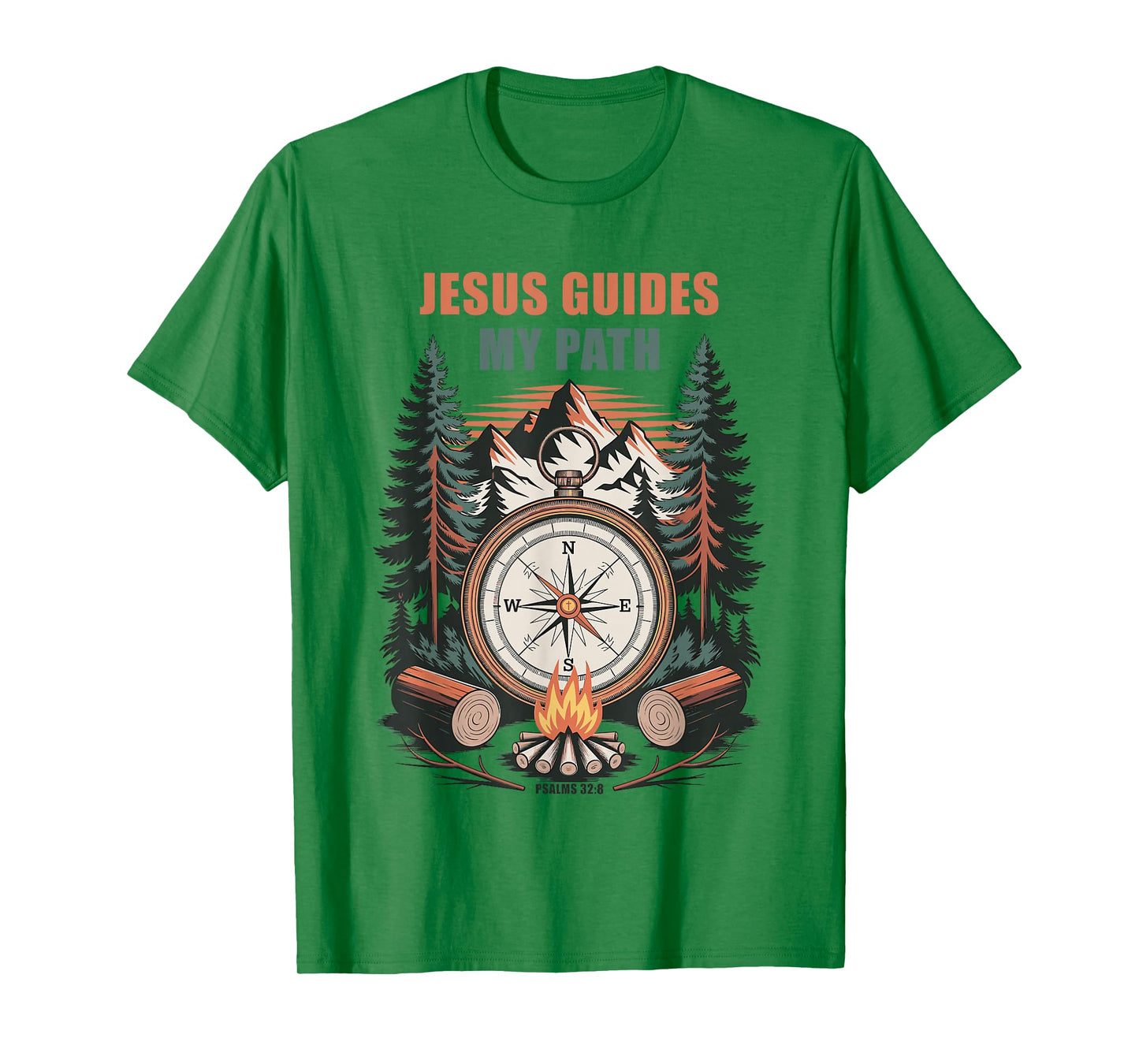 Jesus Guides My Path – Psalm 32:8 Christian Faith Camping T-Shirt