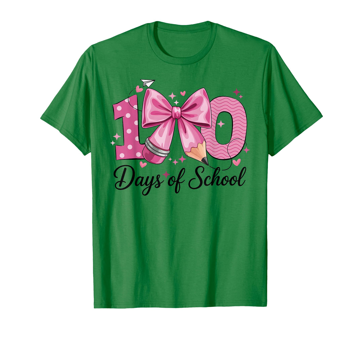 100 Days of School Coquette Bow 100th Day of School Girls T-Shirt