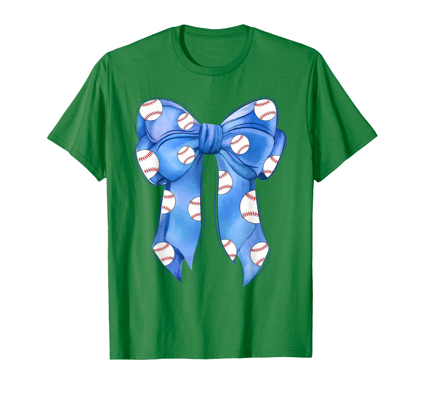 Baseball Coquette Bow Funny Baseball Blue Team T-Shirt