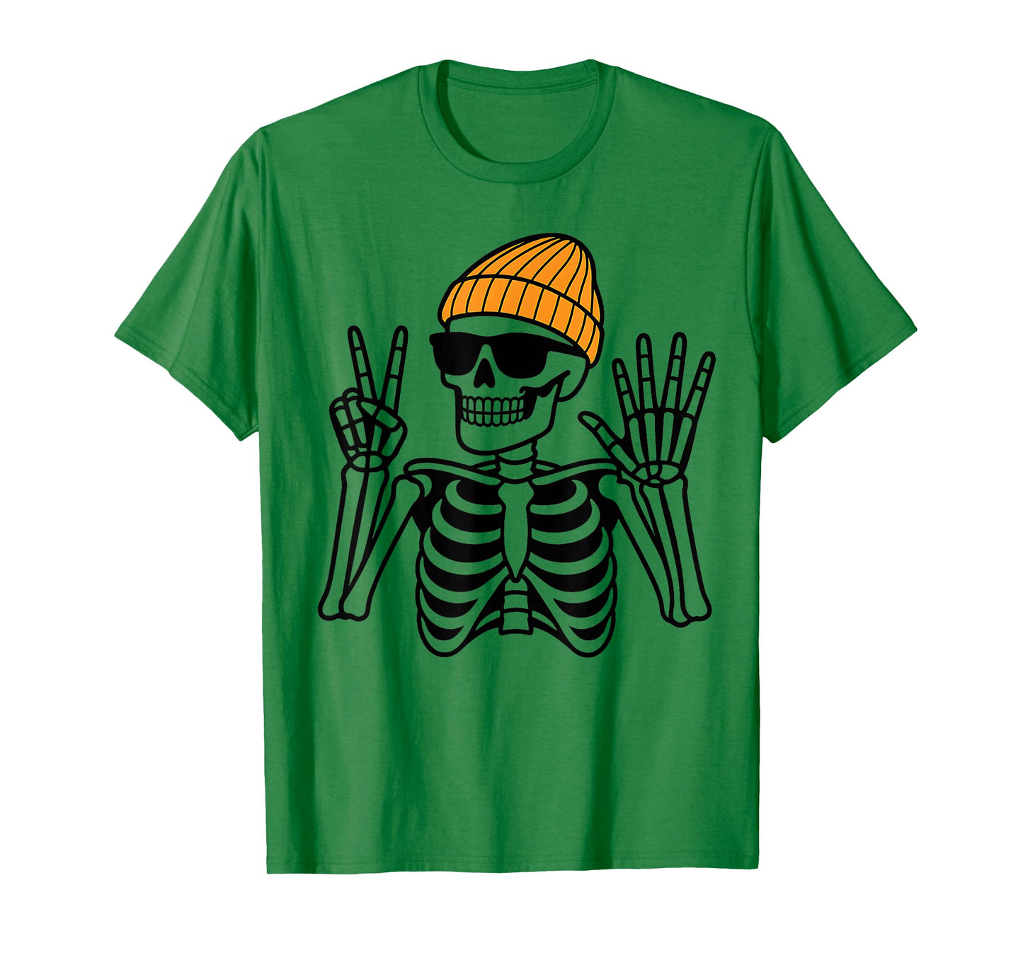 67 Halloween Skeleton Peace Sign Funny Meme Six Seven Boys T-Shirt