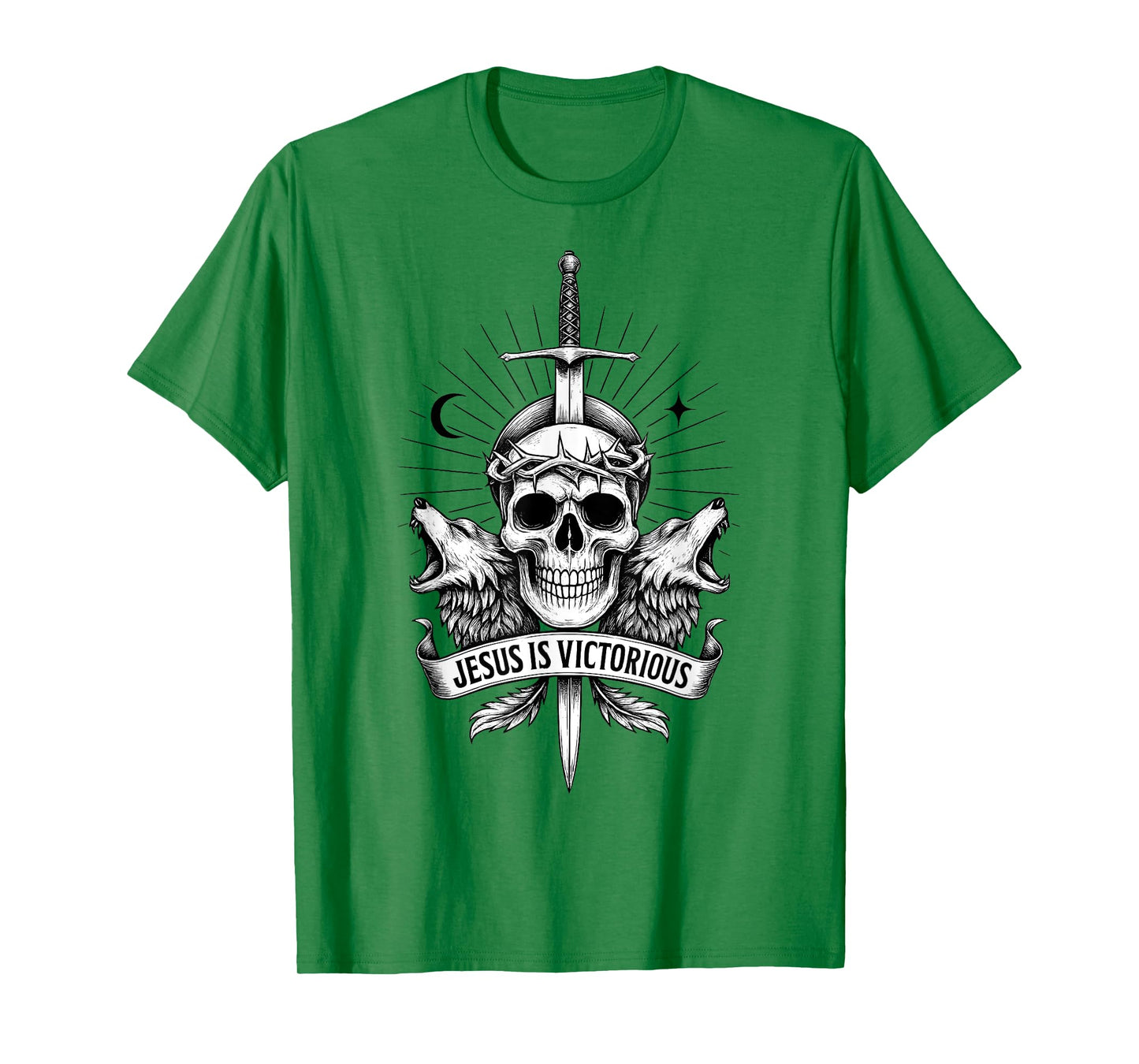 Jesus is Victorious Christian Christcore Skull Faith Art T-Shirt