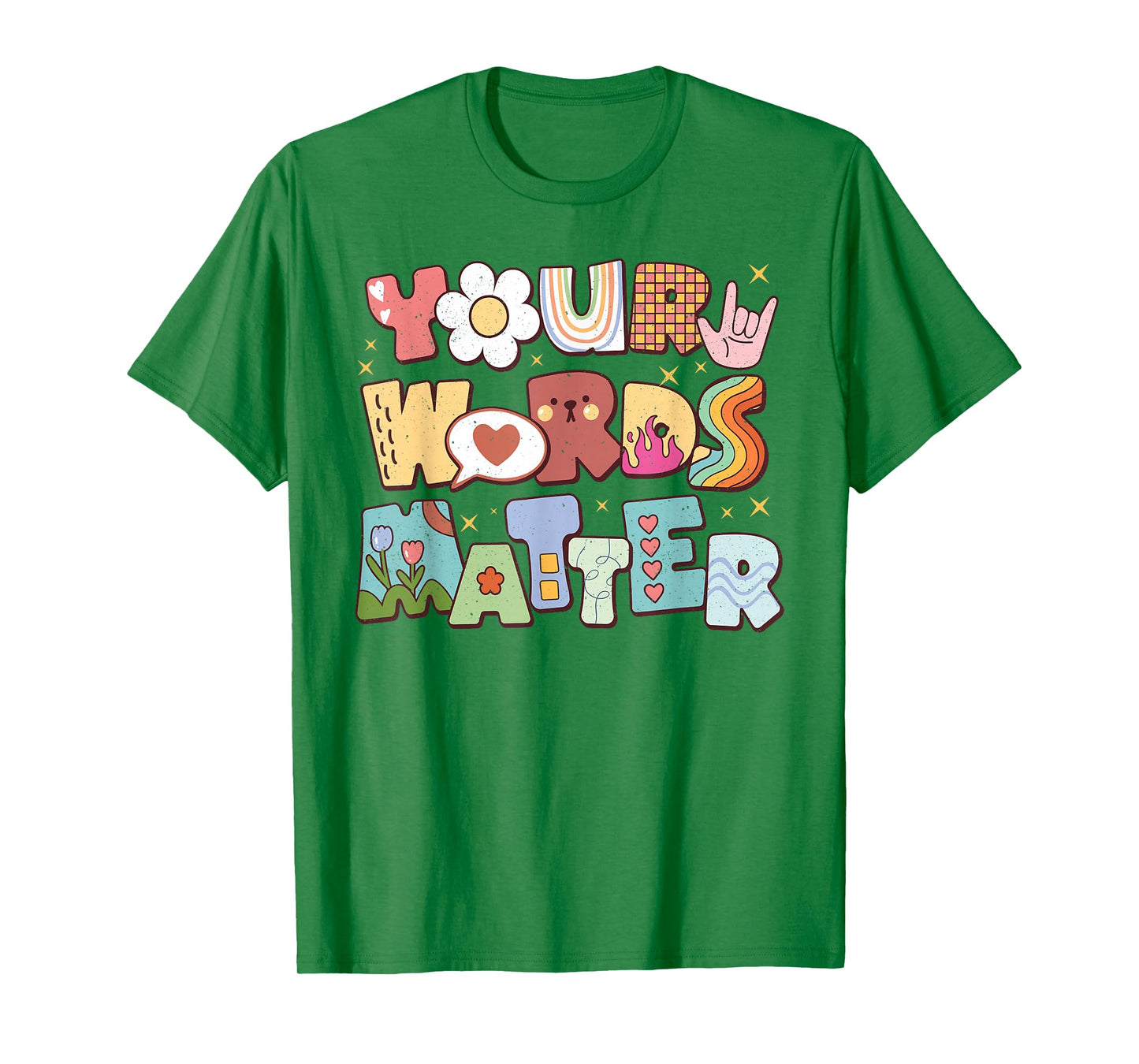 Retro Your Words Matter SPED Special Education Teacher Kids T-Shirt
