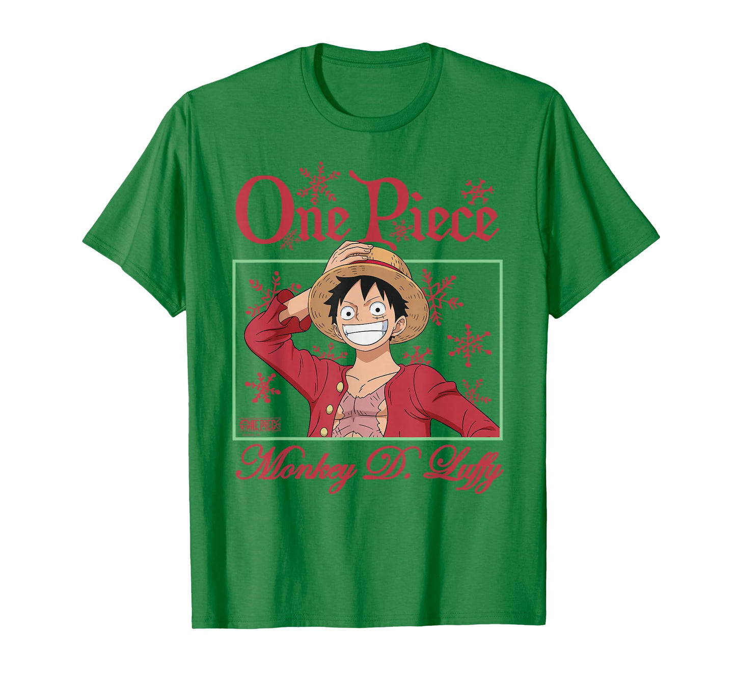 One Piece Anime Happy Holidays Luffy Christmas Snowflakes T-Shirt