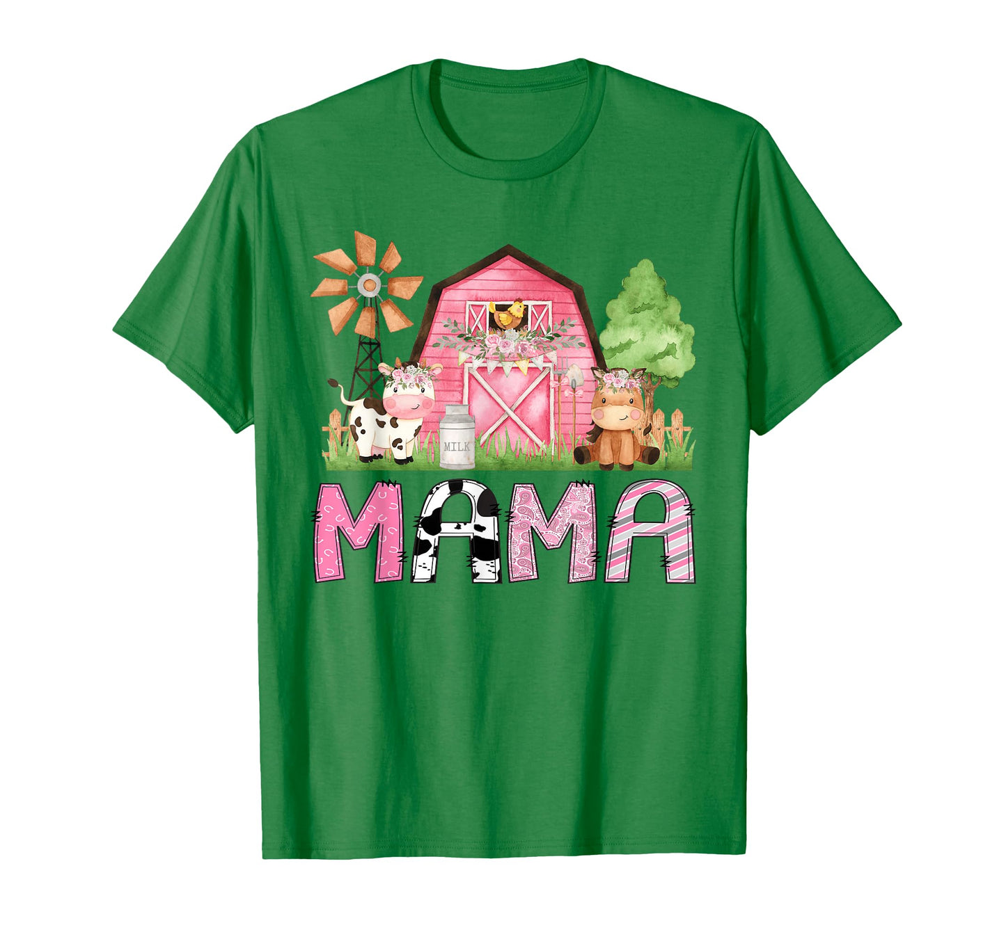 Mama Pink Farm Animal Birthday Kids Matching Family T-Shirt