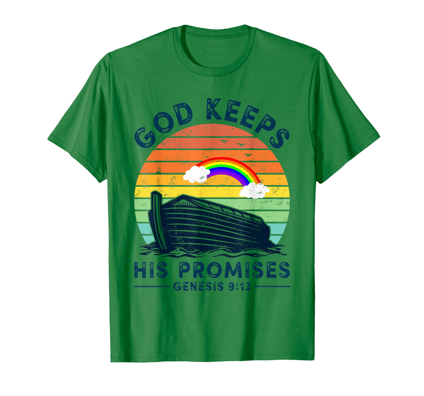 Noah Ark Rainbow Jesus Christian God Keeps His Promises T-Shirt