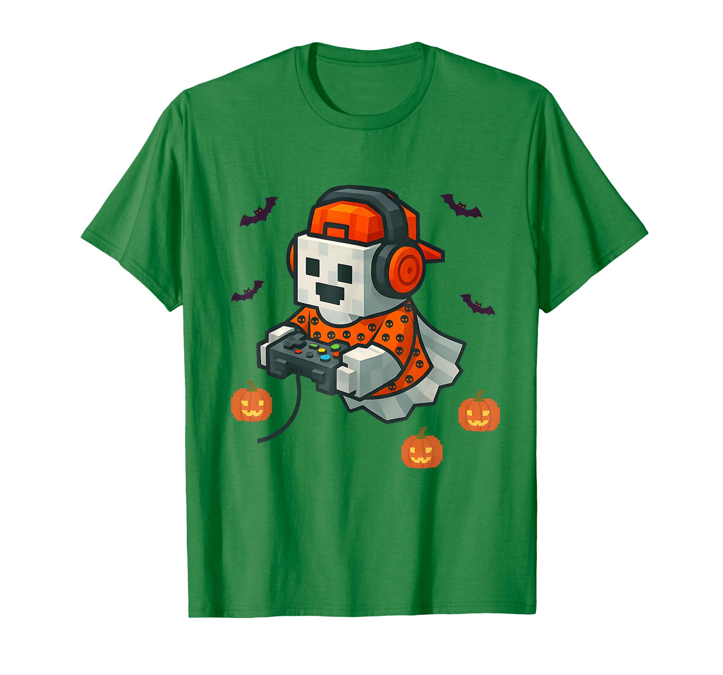 Halloween Ghost Gamer Spooky Pixelated Ghost with Controller T-Shirt
