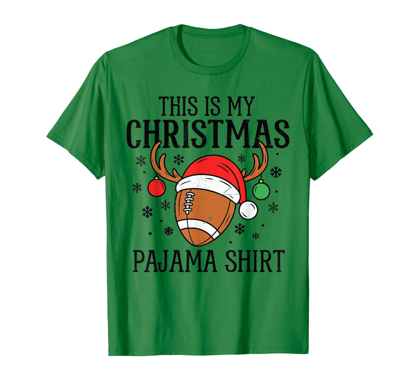 Christmas Football Pajama Shirt Santa Claus Matching Family T-Shirt