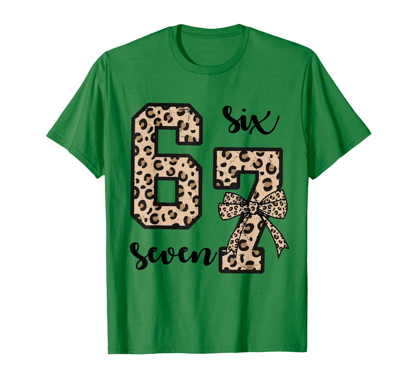 67 Christmas 6 7 Six Seven Meme 67 Leopard Cheetah Women T-Shirt