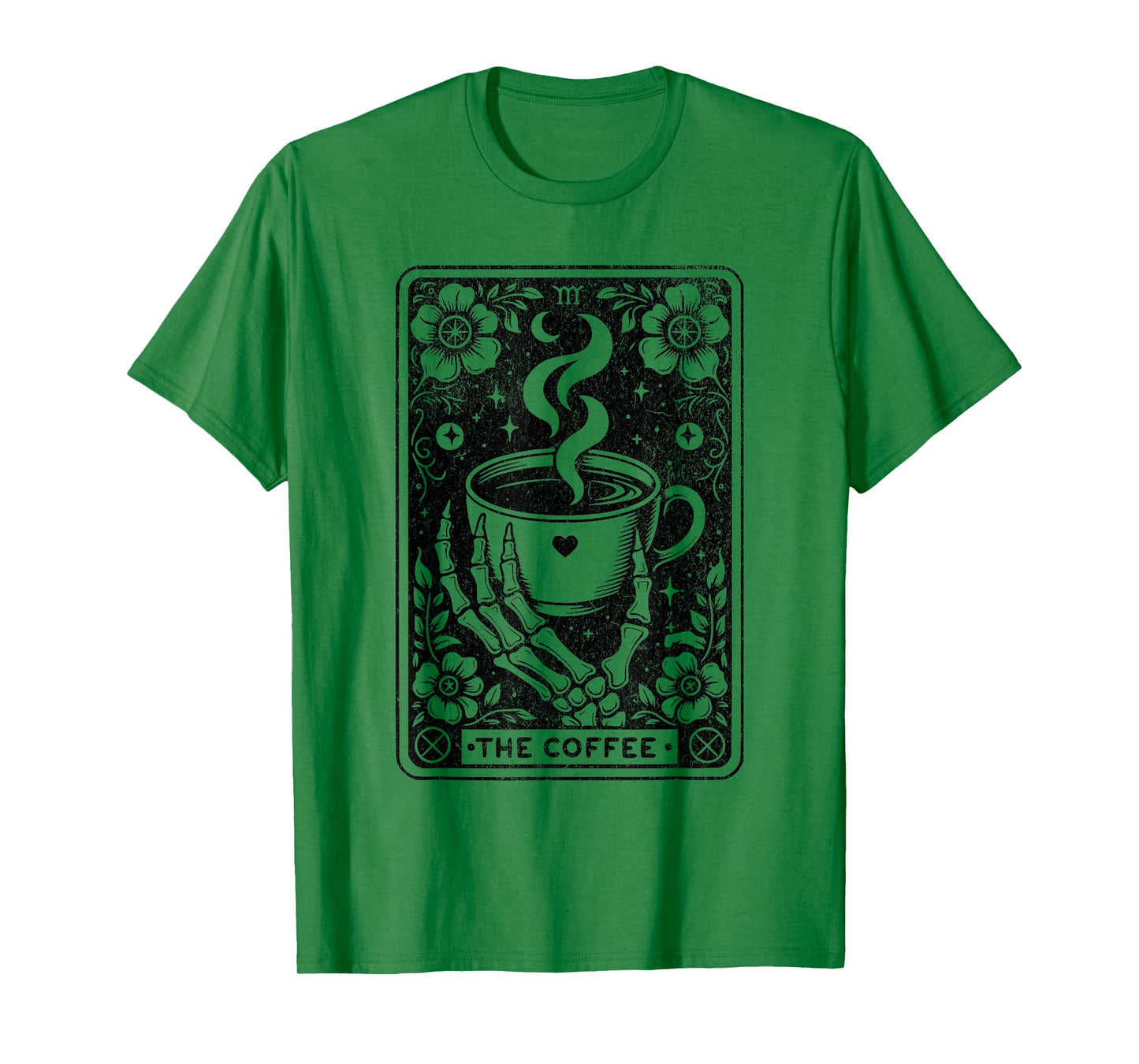 The Coffee Tarot Cards Skeleton Coffee Gifts Tarot Card T-Shirt