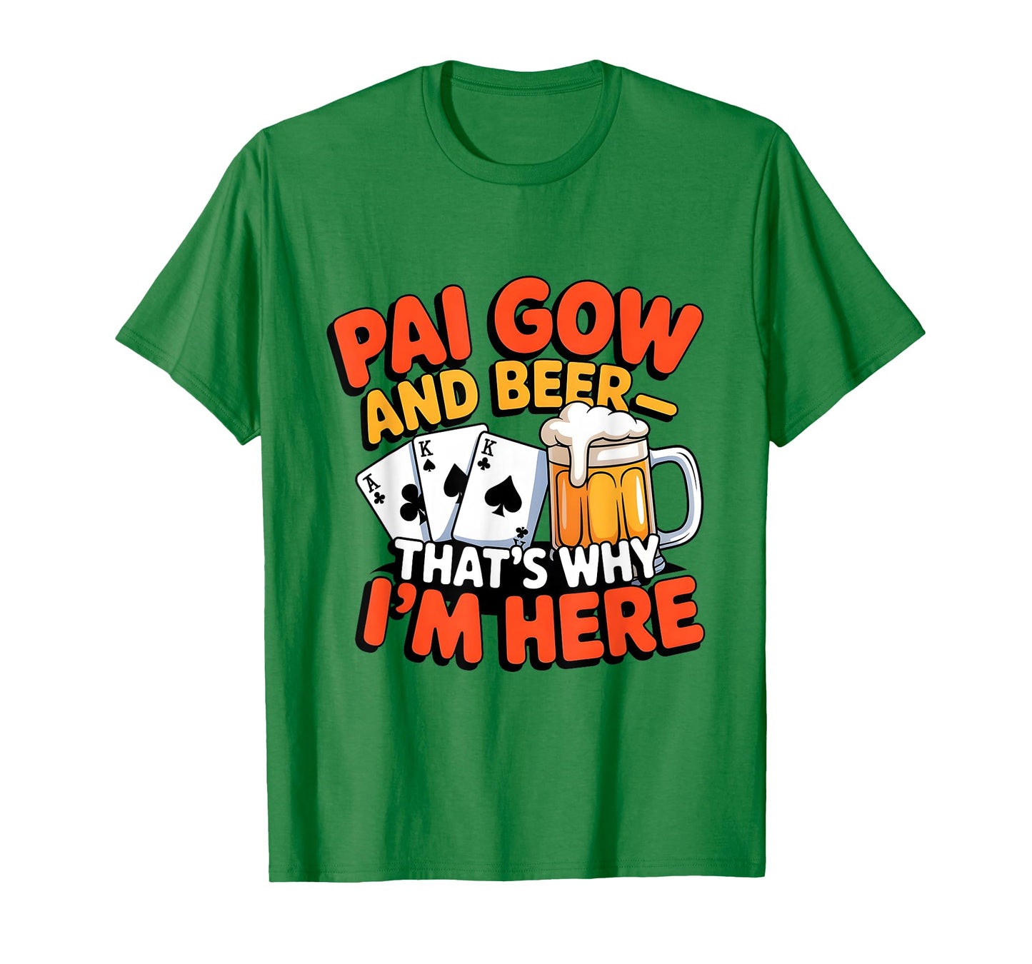 Funny Pai Gow Poker and Beer Cartoon Card Casino Vegas Game T-Shirt