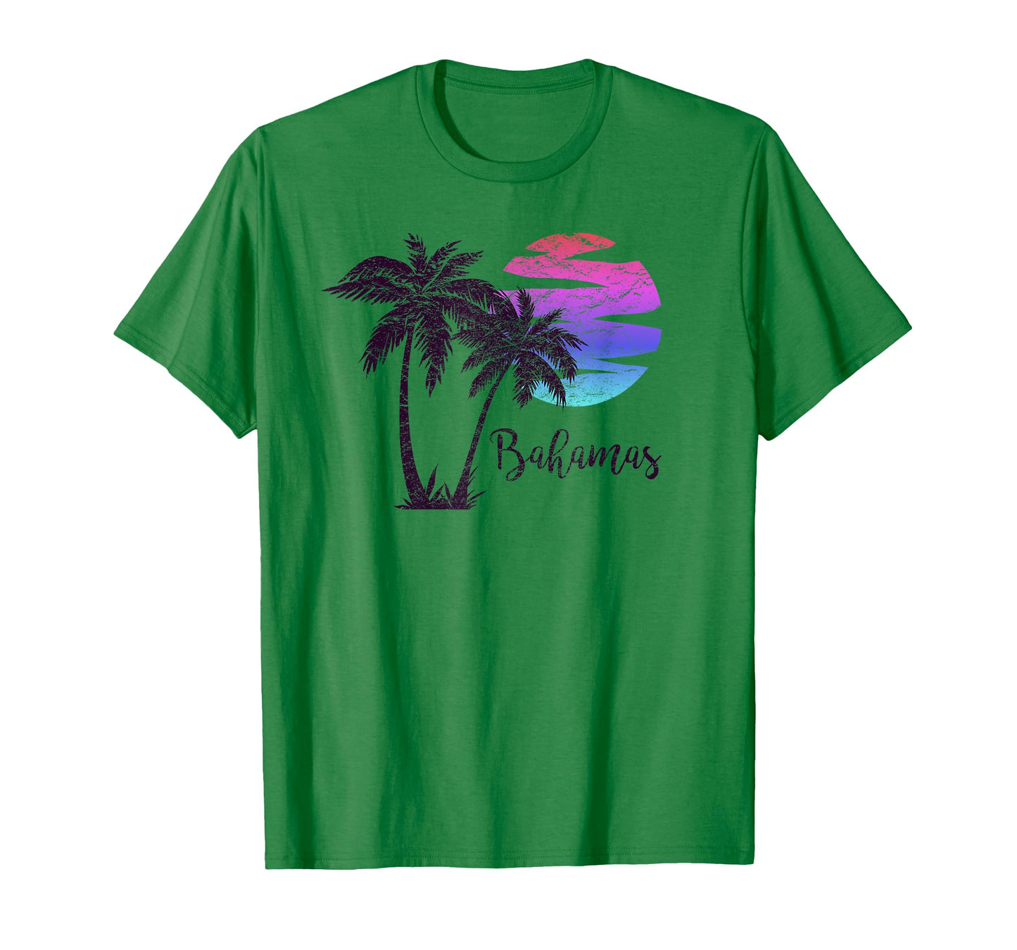 Bahamas Beach Vacation Souvenir Retro Vintage Sunset Graphic Men Women Girls Kids T-Shirt
