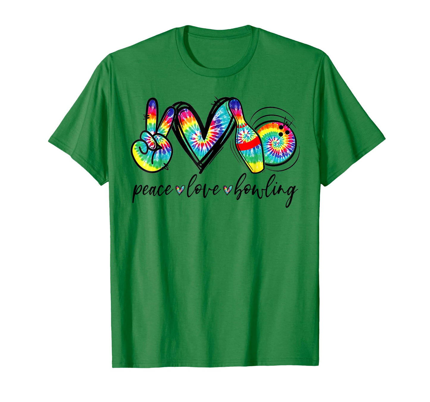 Peace Love Bowling Tie Dye Funny Bowling Lovers T-Shirt