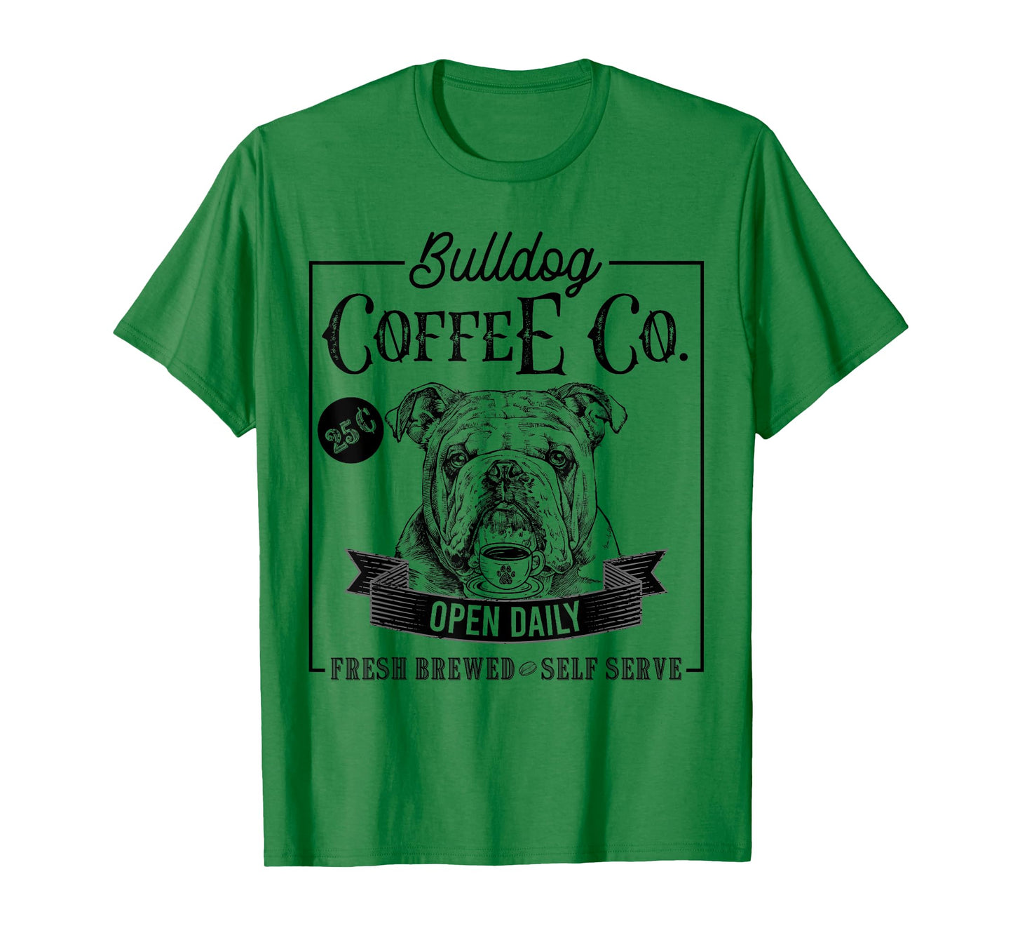 Retro English Bulldog Coffee Funny Dog Mom Coffee Lover T-Shirt