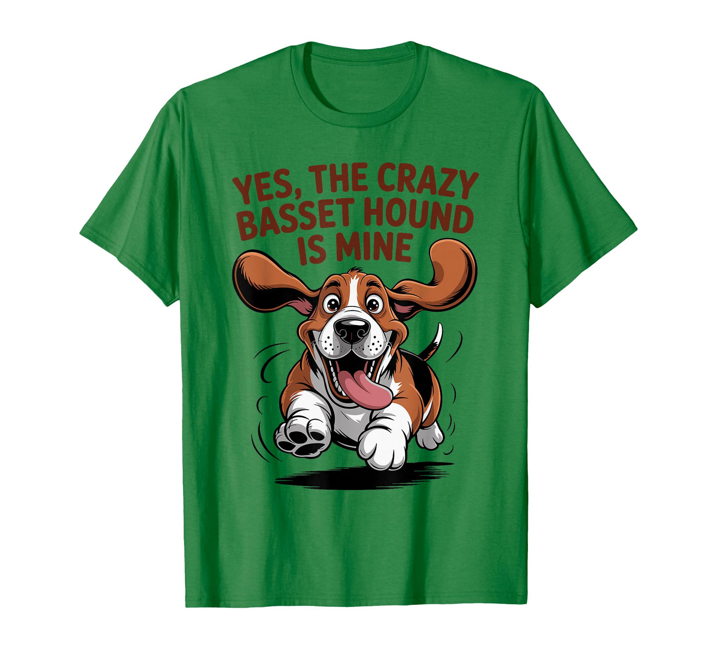 Crazy Cartoon Pet Dog Breed Mom Dad Pup Funny Basset Hound T-Shirt