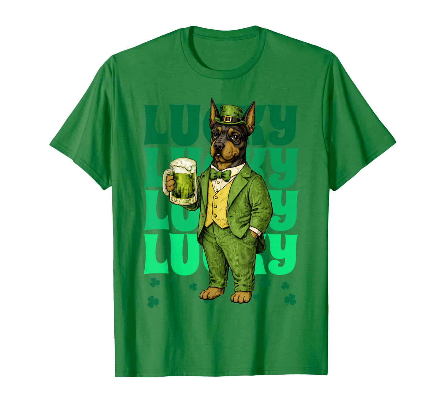 Doberman Pinscher St Patricks Day Lucky Irish T-Shirt