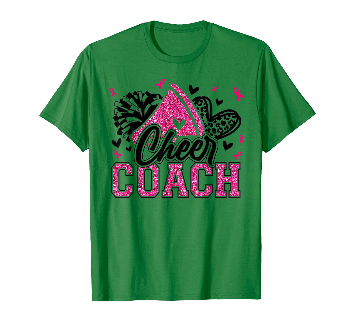 Football Cheer Coach Pink Ribbon Breast Cancer Awareness T-Shirt