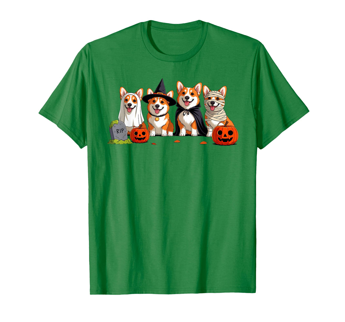 Corgi Dog Ghost Witch Mummy Pumpkin Funny Halloween Costume T-Shirt