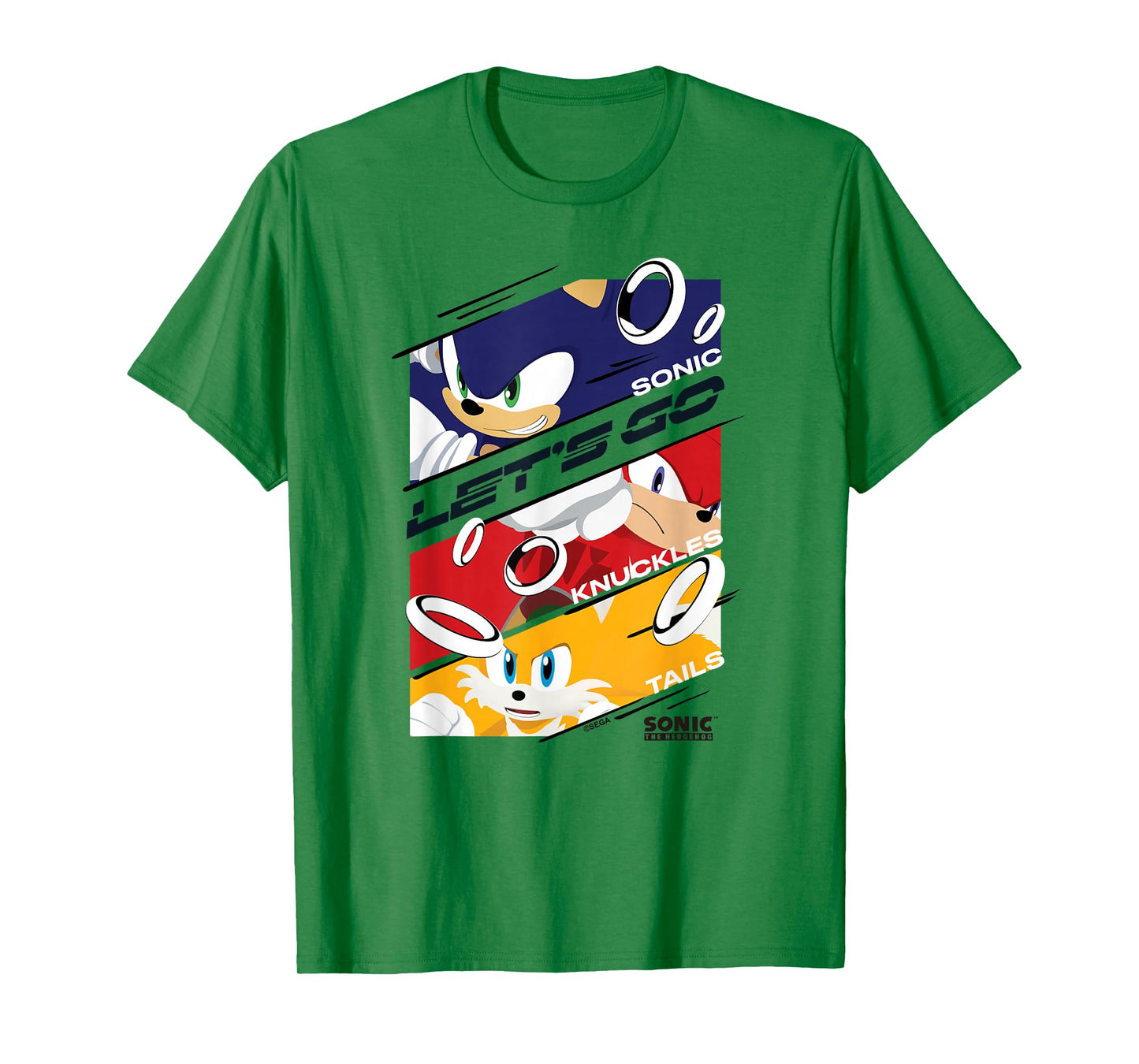 Sonic The Hedgehog Knuckes and Tails Let's Go Poster T-Shirt