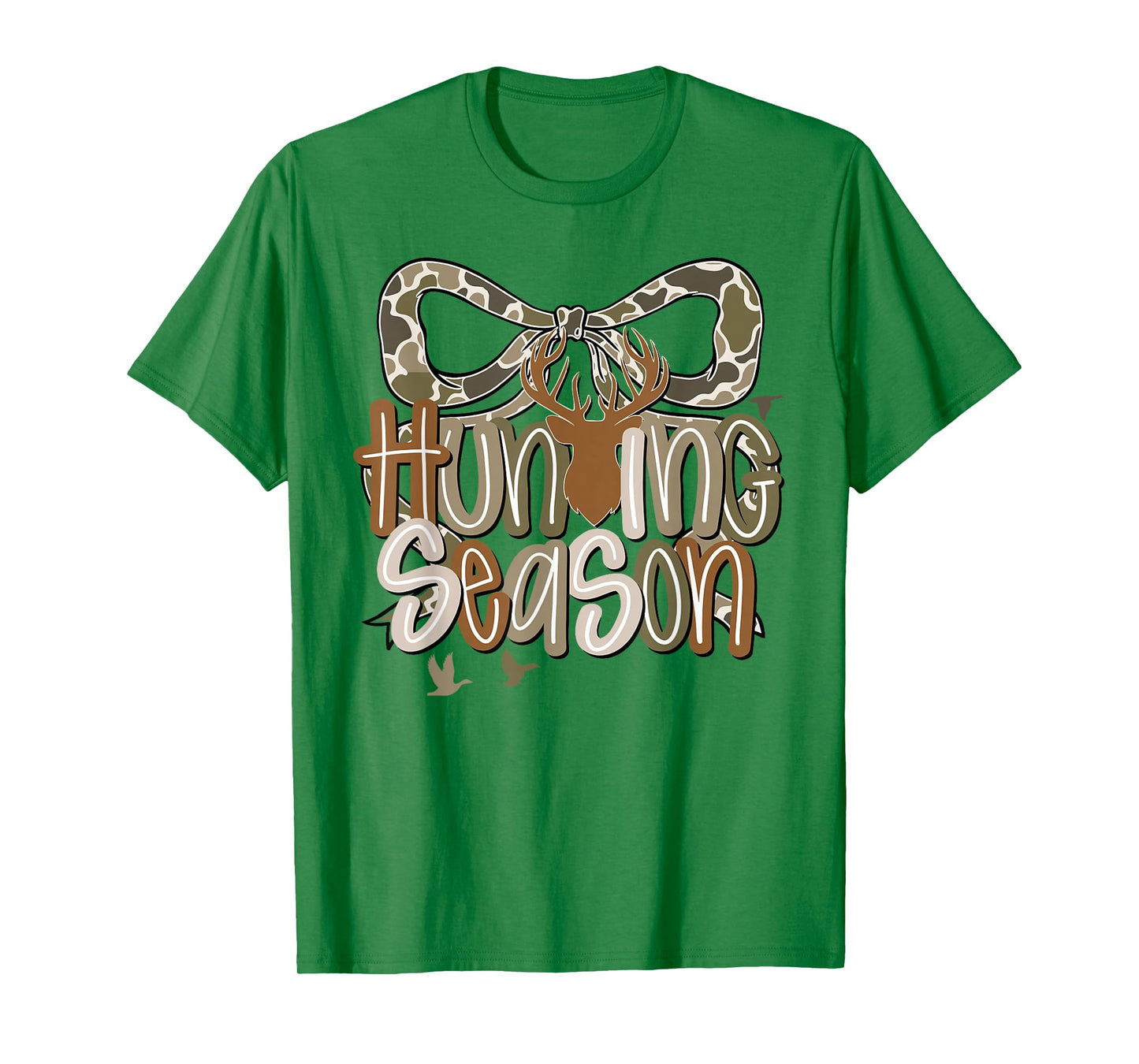 Camo Coquette Bow Deer Hunt Duck Hunting Women Girls Kids T-Shirt